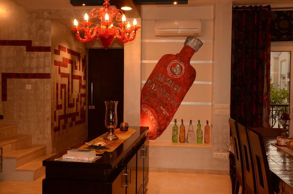 Absolut entrance foyer at Palm Springs Villa, Gurgaon by SpaceTalk Designs