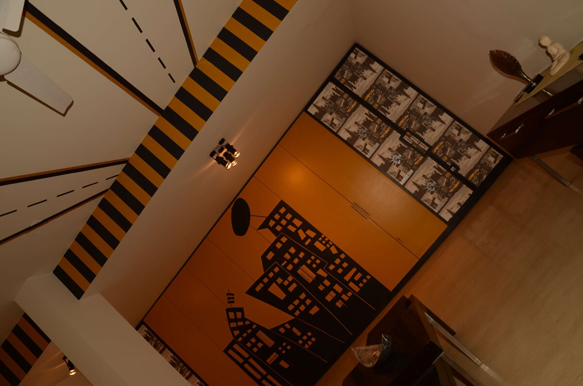Floor-to-ceiling storage at Palm Springs Villa, Gurgaon by SpaceTalk Designs